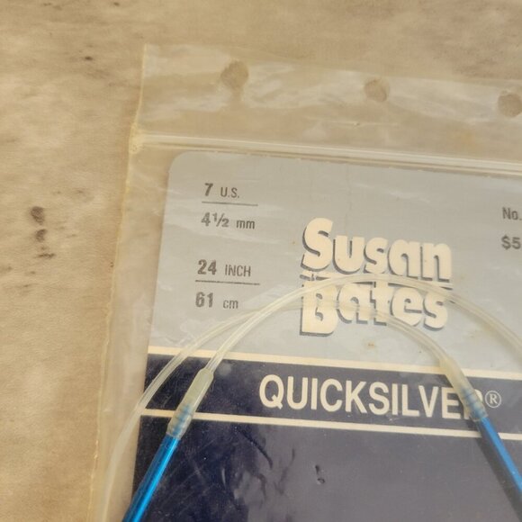 Susan Bates Quicksilver 24" Circular Knitting Needle Size 7 Q1924 4.5 MM New - Picture 2 of 5